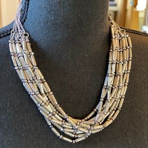 Multistrand Silver Bib Chico's Necklace